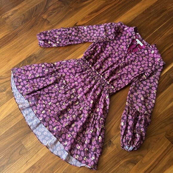 Joy Joy Dress sz Medium Ruffle Tiered Mini - Picture 14 of 15